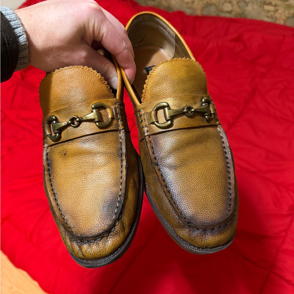 Steve Madden Tan Loafers With Metal Accent